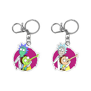 OEMカスタムアニメアニメ 金 アクリルキーチェン 銀のプリント 透明なホットスタンプ エポキシキーチェン