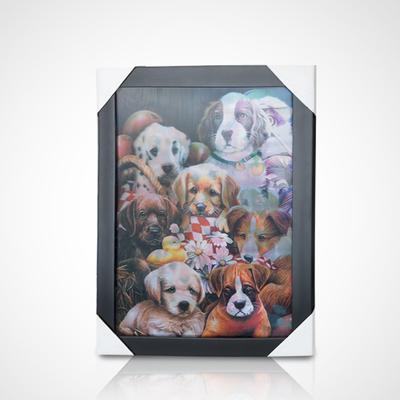 3Dレンチカル絵ポスター PET 30*40cm 5Dレンチカルポスター タイガース 3D絵画 黒いフレームで家庭装飾用