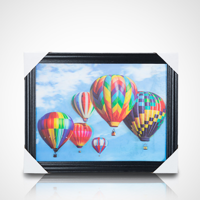 3Dレンチカル絵ポスター PET 30*40cm 5Dレンチカルポスター タイガース 3D絵画 黒いフレームで家庭装飾用