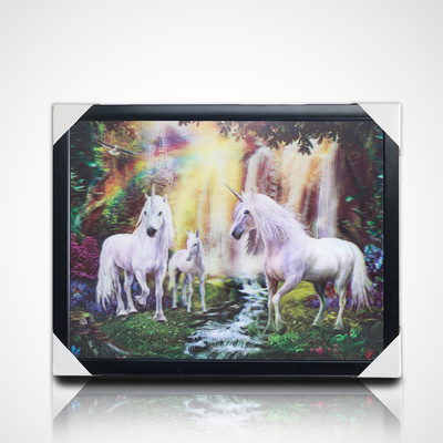 3Dレンチカルペイント ストックデザイン PET 40*30cm 5D 3Dレンチカル馬の写真 黒いフレーム